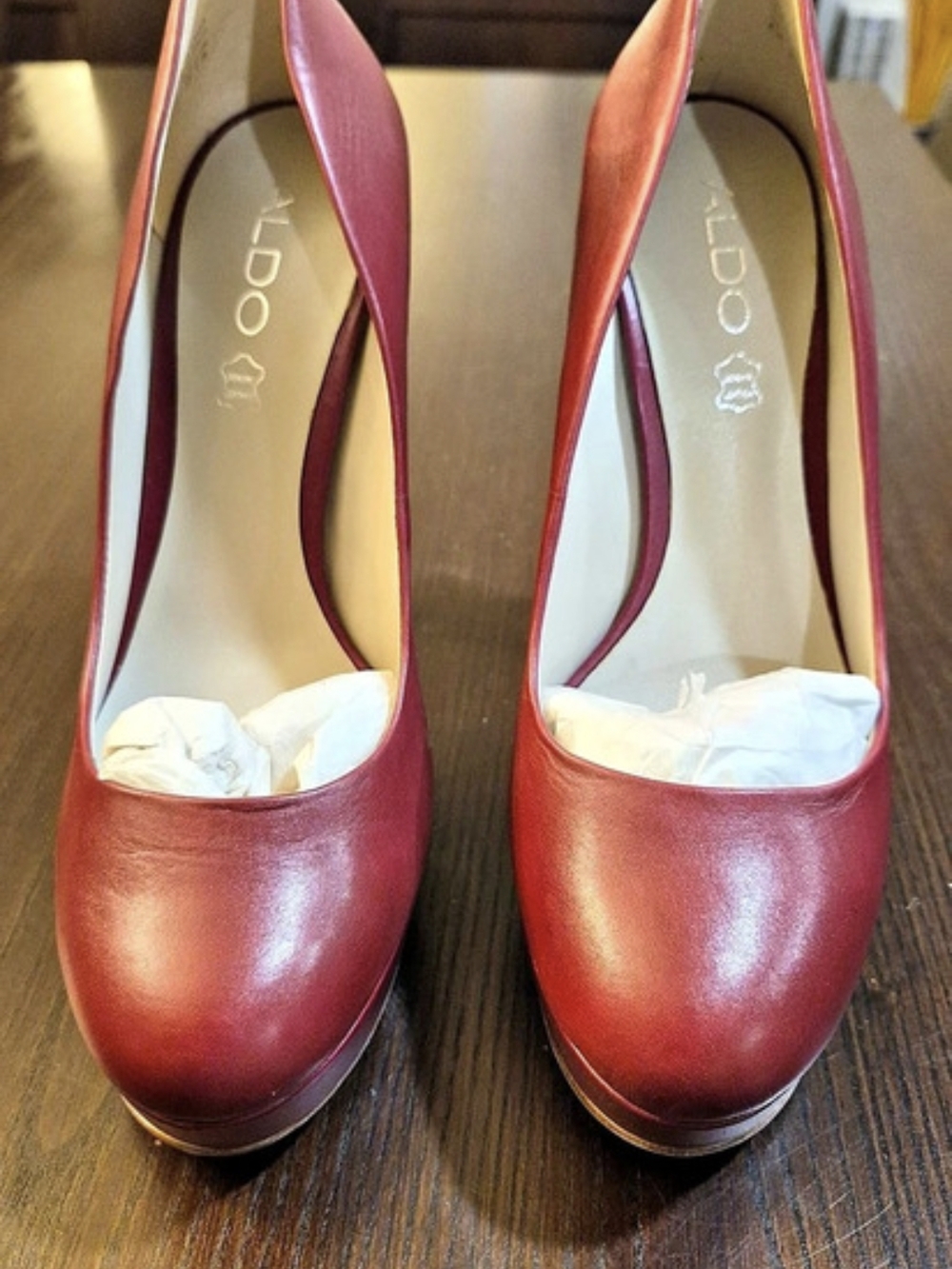 ALDO Wine Platform Heels